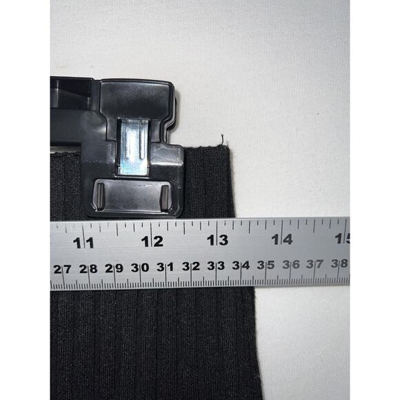 Shein Skirt Womens Medium Black Ribbed Knit Stretch Pull On Midi Pencil - Picture 5 of 6